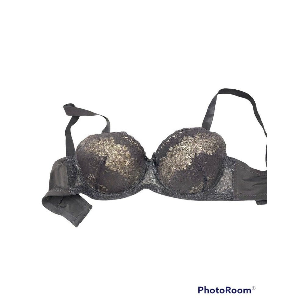 Sofra Bra 36DD Gray Lace Padded Underwire‎ Adjustable Clasp Back